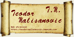 Teodor Mališanović vizit kartica